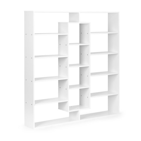 Nowoczesny stojący regał szfka na książki 14 półek biały