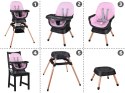 Wielofunkcyjny fotel obracane krzesełko do karmienia 6w1 dla dzieci