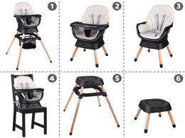 Wielofunkcyjny fotel obracane krzesełko do karmienia 6w1 dla dzieci