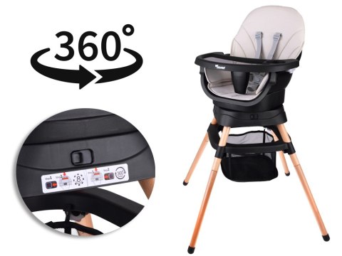 Wielofunkcyjny fotel obracane krzesełko do karmienia 6w1 dla dzieci