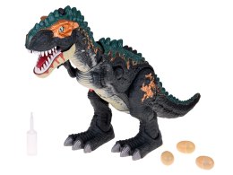 Duży dinozaur robot chodzi ryczy ZNOSI JAJKA efekty świetlne para