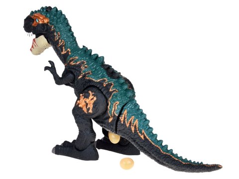 Duży dinozaur robot chodzi ryczy ZNOSI JAJKA efekty świetlne para