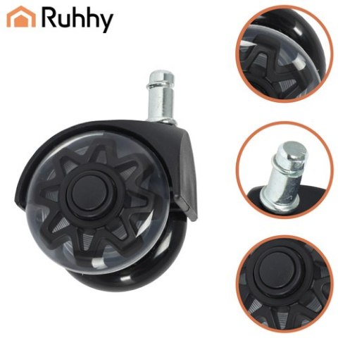 Kółka do fotela obrotowego czarne 5szt. Ruhhy26294
