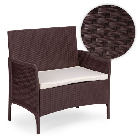 Zestaw mebli ogrodowych stół ławka fotele brązowy MultiGarden