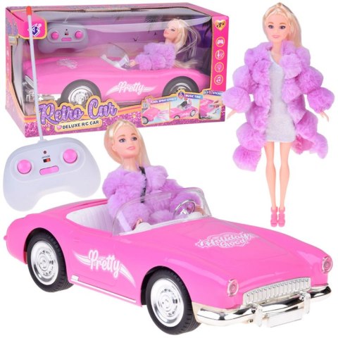 Autko Retro Cadillac na pilota + Elegancka Lalka w Futrze