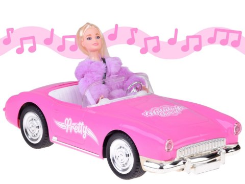 Autko Retro Cadillac na pilota + Elegancka Lalka w Futrze