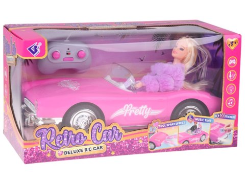 Autko Retro Cadillac na pilota + Elegancka Lalka w Futrze