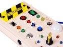Drewniana TABLICA manipulacyjna Montessori - elektryczne diody LED ZA5944