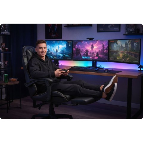 Fotel gamingowy Sofotel Draknor II czarno-szary