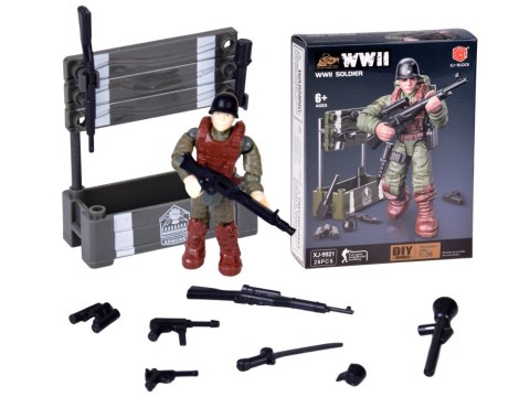 Klocki żołnierz WWII figurka żołnierzyk model do złożenia 28 ele