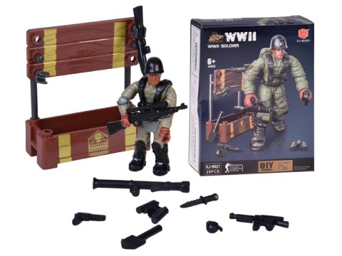 Klocki żołnierz WWII figurka żołnierzyk model do złożenia 28 ele