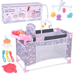 Zestaw dla Lalek 2w1 Łóżeczko i Krzesełko do karmienia Sweet Dream ZA5918