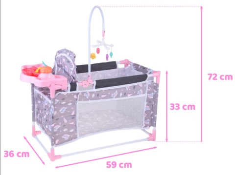 Zestaw dla Lalek 2w1 Łóżeczko i Krzesełko do karmienia Sweet Dream ZA5918