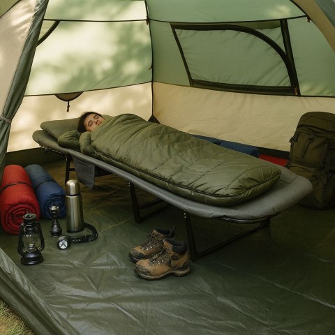Łóżko polowe turystyczne 200x65 cm kanadyjka leżanka składana MultiGarden
