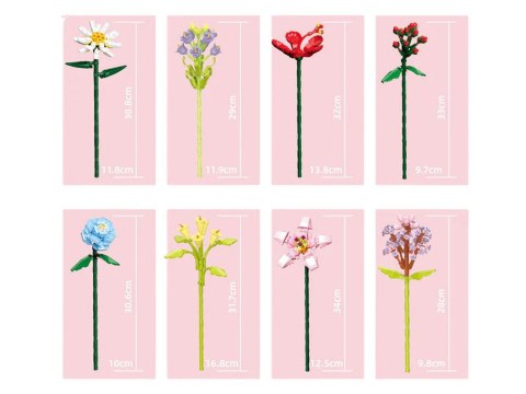 Klocki techniczne Bukiet 8 kwiatów polnych w wazonie 699-ele ZA5891