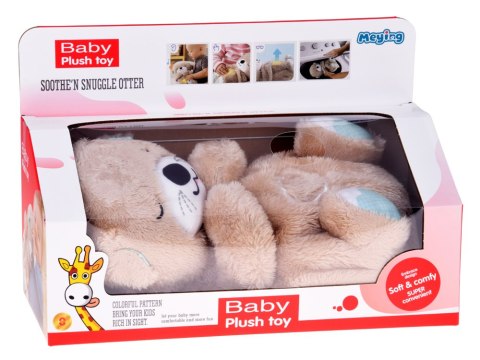 Przytulanka oddychająca WYDRA kołysanki biały szum lampka nocna