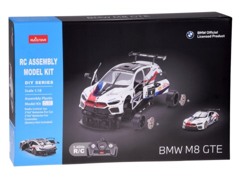 Rastar model 1:18 do złożenia BMW M8 GTE auto sterowane na pilota