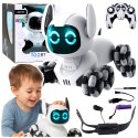 Robot Pies TOOBY Zdalnie Sterowany RC 360° Światła Dźwięki Biało-Czarny
