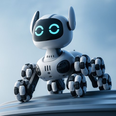 Robot Pies TOOBY Zdalnie Sterowany RC 360° Światła Dźwięki Biało-Czarny
