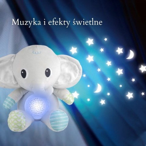 BABY Przytulanka Słonik Z Projektorem Uspokajacz 12 Melodii