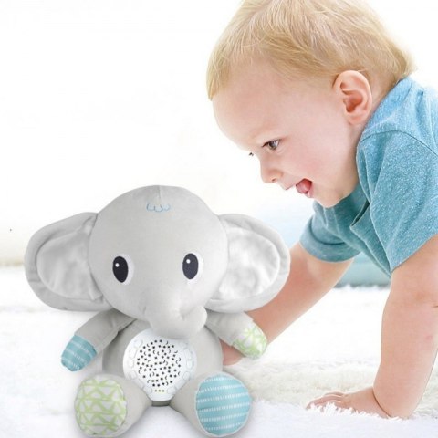 BABY Przytulanka Słonik Z Projektorem Uspokajacz 12 Melodii