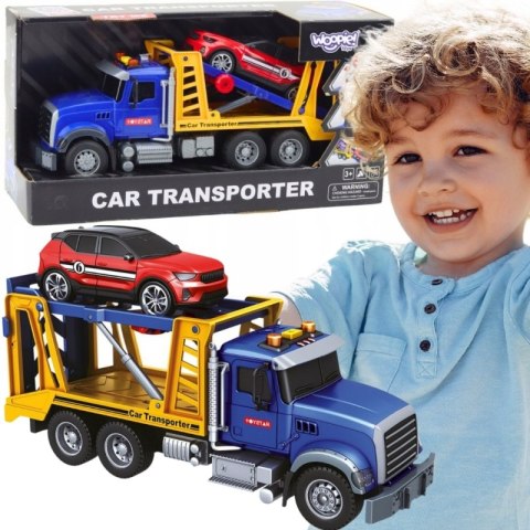 Laweta Ciężarówka Transporter Z Autkiem Światło Dźwięk