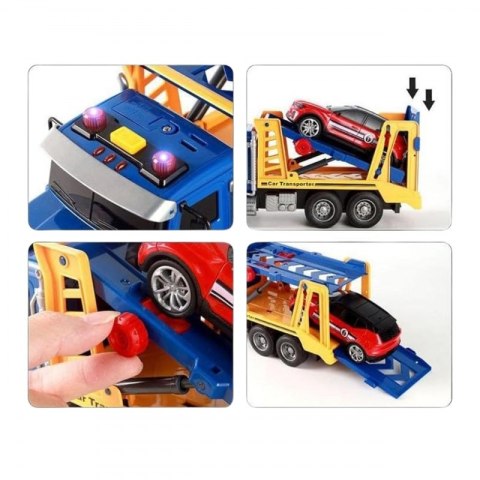 Laweta Ciężarówka Transporter Z Autkiem Światło Dźwięk