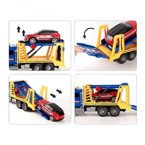 Laweta Ciężarówka Transporter Z Autkiem Światło Dźwięk