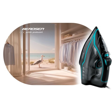 Żelazko parowe 2600W Berdsen BD-331 ceramiczna powłoka praca w pionie