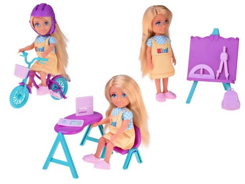 Anlily Duży zestaw RODZINA LALEK Kuchnia i mebelki + szkoła i praca