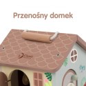  Drewniany Domek Sensoryczny Edukacyjny z Zamkami Kluczykami 11el.