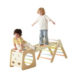  Drewniany Zestaw Wspinaczkowy Trójkąt Montessori 5w1 - Plac Zabaw Siłownia Indoor dla Dzieci