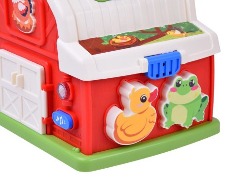 Interaktywny domek edukacyjny farma klocki odgłosy zwierząt sorter