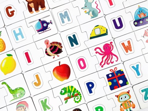 Kapitan Nauka Puzzle sensoryczne Literki - dotykam, układam i uczę się ZA6086