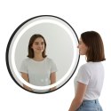 Lustro łazienkowe LED okrągłe ścienne 60 cm 3 barwy włącznik dotykowy regulacja jasności ModernHome
