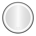 Lustro łazienkowe LED okrągłe ścienne 60 cm 3 barwy włącznik dotykowy regulacja jasności ModernHome