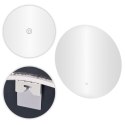 Lustro łazienkowe LED okrągłe ścienne 80 cm 3 barwy włącznik dotykowy ModernHome