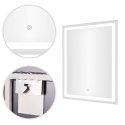 Lustro łazienkowe LED ścienne 50x70 cm 3 barwy włącznik dotykowy ModernHome