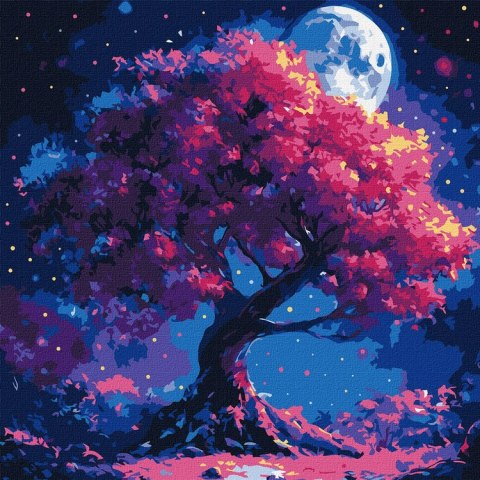 Malowanie po numerach 40 x 40 cm KHO6384 Sylwetka drzewa AP0096
