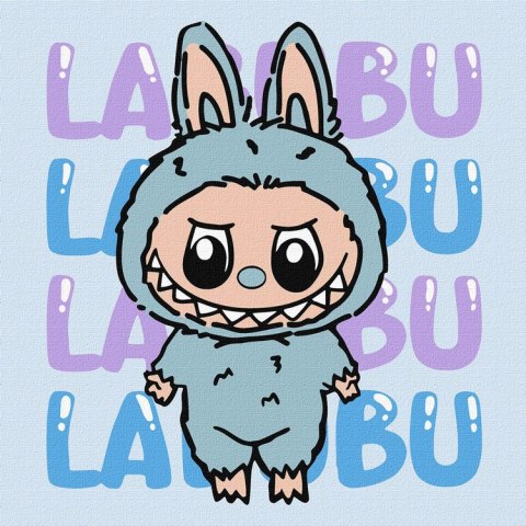 Malowanie po numerach dla dzieci 25x25cm KHO1283 On - Labubu AP0066