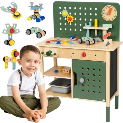 GREEN Drewniany Warsztat STEM Zestaw z Narzędziami