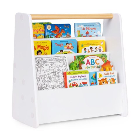 Biblioteczka dziecięca Montessori regał na książki organizer 3 poziomy biały ECOTOYS