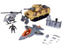 Duży zestaw militarny czołg myśliwiec helikopter + żołnierz
