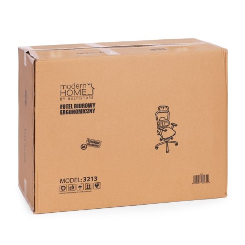 Fotel biurowy obrotowy wyprofilowane oparcie i zagłówek regulacja wysokości czarny ModernHome