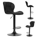 Hoker stołek barowy obrotowy regulacja wysokości podnóżek czarny ModernHome