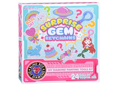 Kreatywny kalendarz adwentowy wyklejanka haft diamentowy breloczki