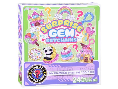 Kreatywny kalendarz adwentowy wyklejanka haft diamentowy breloczki