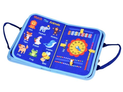 Materiałowa książeczka manipulacyjna edukacyjna + tablica markery