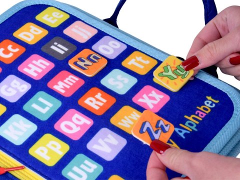 Materiałowa książeczka manipulacyjna edukacyjna + tablica markery