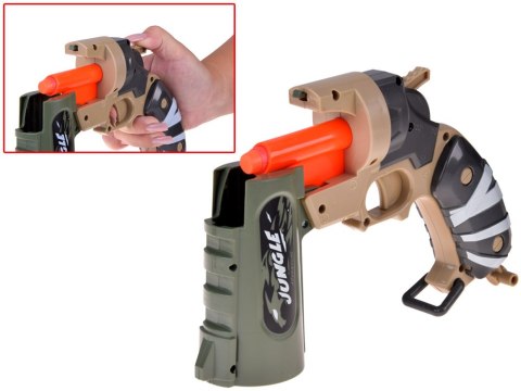 Pistolet na piankowe naboje + puszki zestaw strzelecki dla dzieci